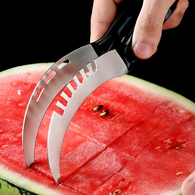 Watermeloen Cutter Slicer Mes Server Tang Corer Scoop Fruit Meloen Roestvrijstalen Keuken Gadgets Gereedschap Huishoudelijke Decoratie