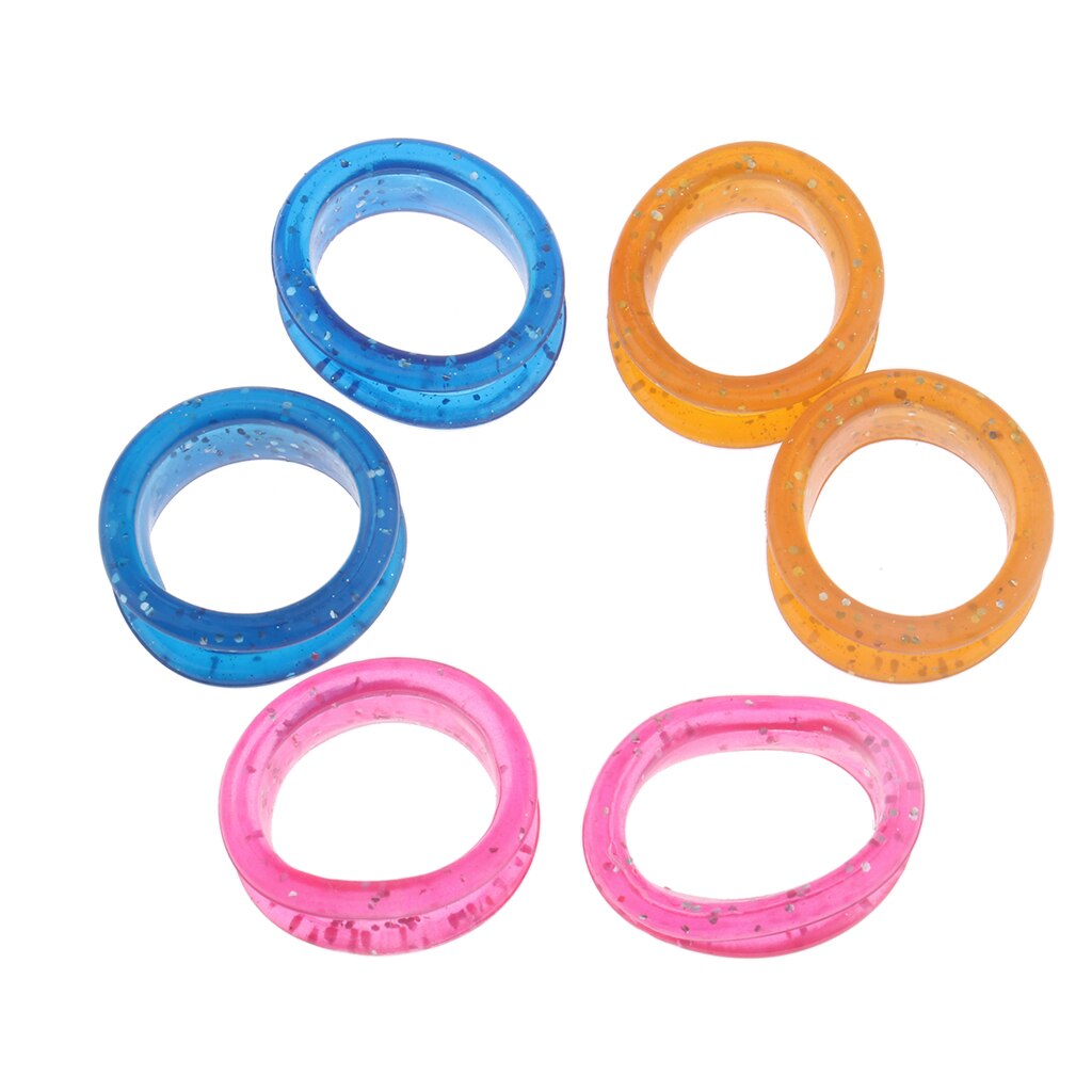 Lote de 10 unidades de tijeras para peluquería en colores surtidos, anillos de sujeción para dedo, insertos de goma blanda para anillos
