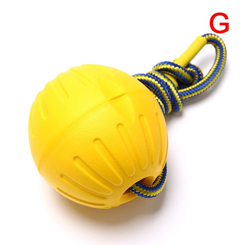 Pet Dog Training Chew Toy Indestructible Solid Rubber Ball Play Fetch Bite Carrier Rope Bite: 7