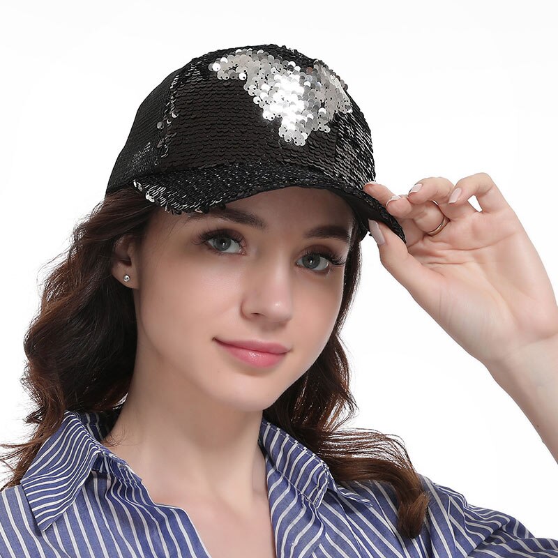 Dames Zonnehoed Sequin Mesh Verstelbare Ademend Baseball Cap Voor De Zomer BMF88