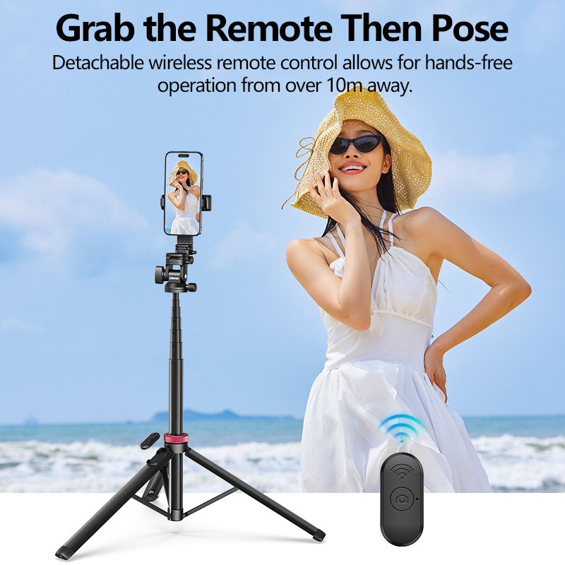 Ulanzi MT-78 Phone Tripod With Bluetooth Remote Controller Double Cold Shoe Quick Disassembly Gimbal 1/4 Screw For DSLR Camera