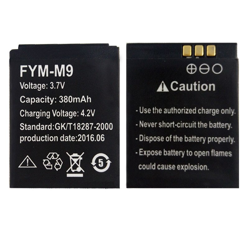 OCTelect FYM-M9 batterij smart watch phone 380mAh batterij voor smart watch