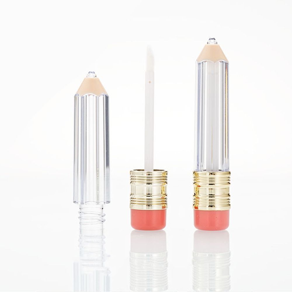 Portable 5ml Lipgloss Tube Mini Transparent Refillable Bottles Pencil Shape Plastic Sample Vials Handmade: Light Grey