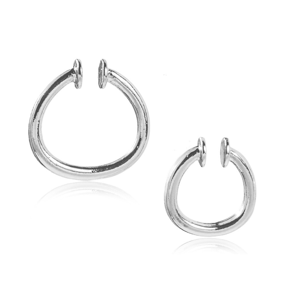 Brincos de orelha com clipe, brincos de clipe sem piercing de ouro e prata, vintage, estilo boho 2020: Silver Color