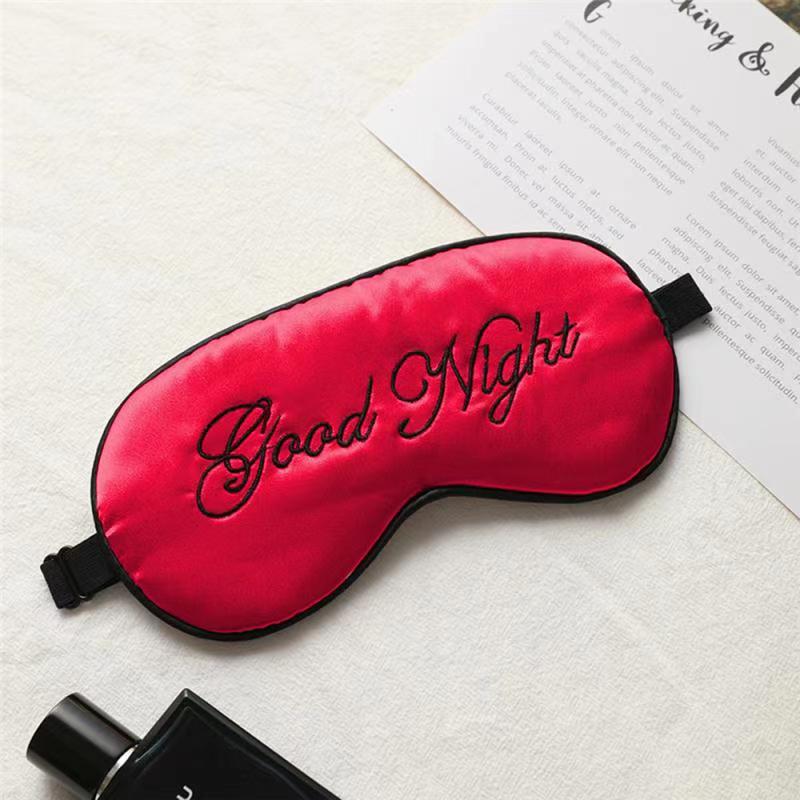 Sleep Mask Sleeping Silk Eye Cover Dream Night Mask Sort Bandage For Girl Boy Eyepatch Smooth Health Relax Blindfold Nap: Red