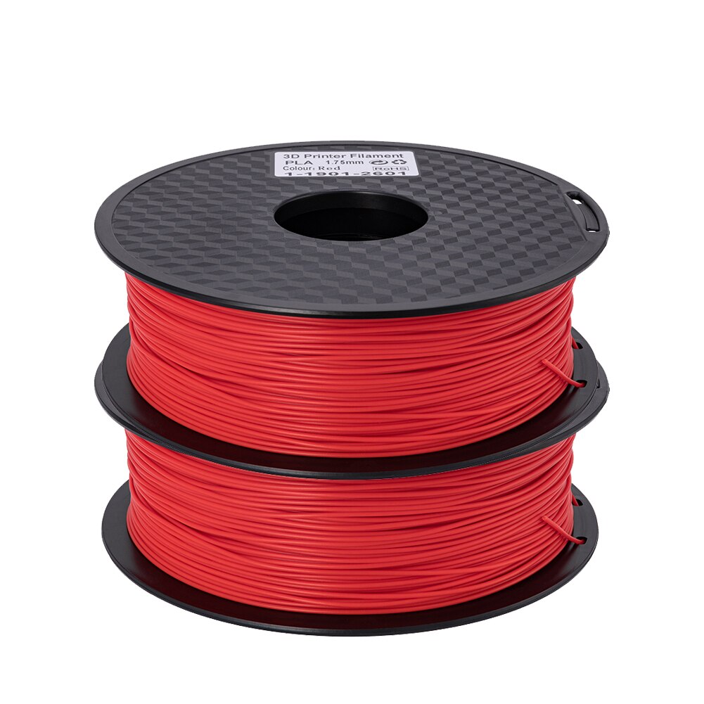 Ender Brand PLA Filament Samples 2Pcs 1KG/roll 1.75mm Black+White Two Color for CREALITY 3D Printer /Reprap/Makerbot: RedX2