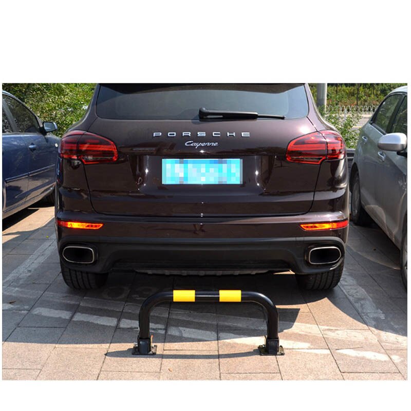 Gantry Lock removable bollard parking lot guide barrier yellow black steel traffic bollard and vehicle detector parking