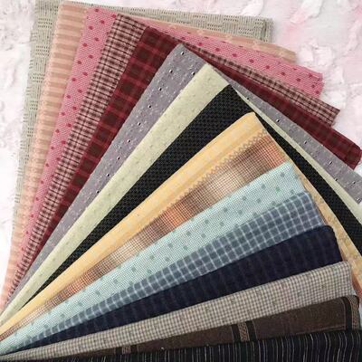 23 x 33cm 11- delt polykromatisk hi billigste japanske første fargevaskede stoffet søm dol gjør-det-selv-stoff rutet bomullsdukke: Vivi 028