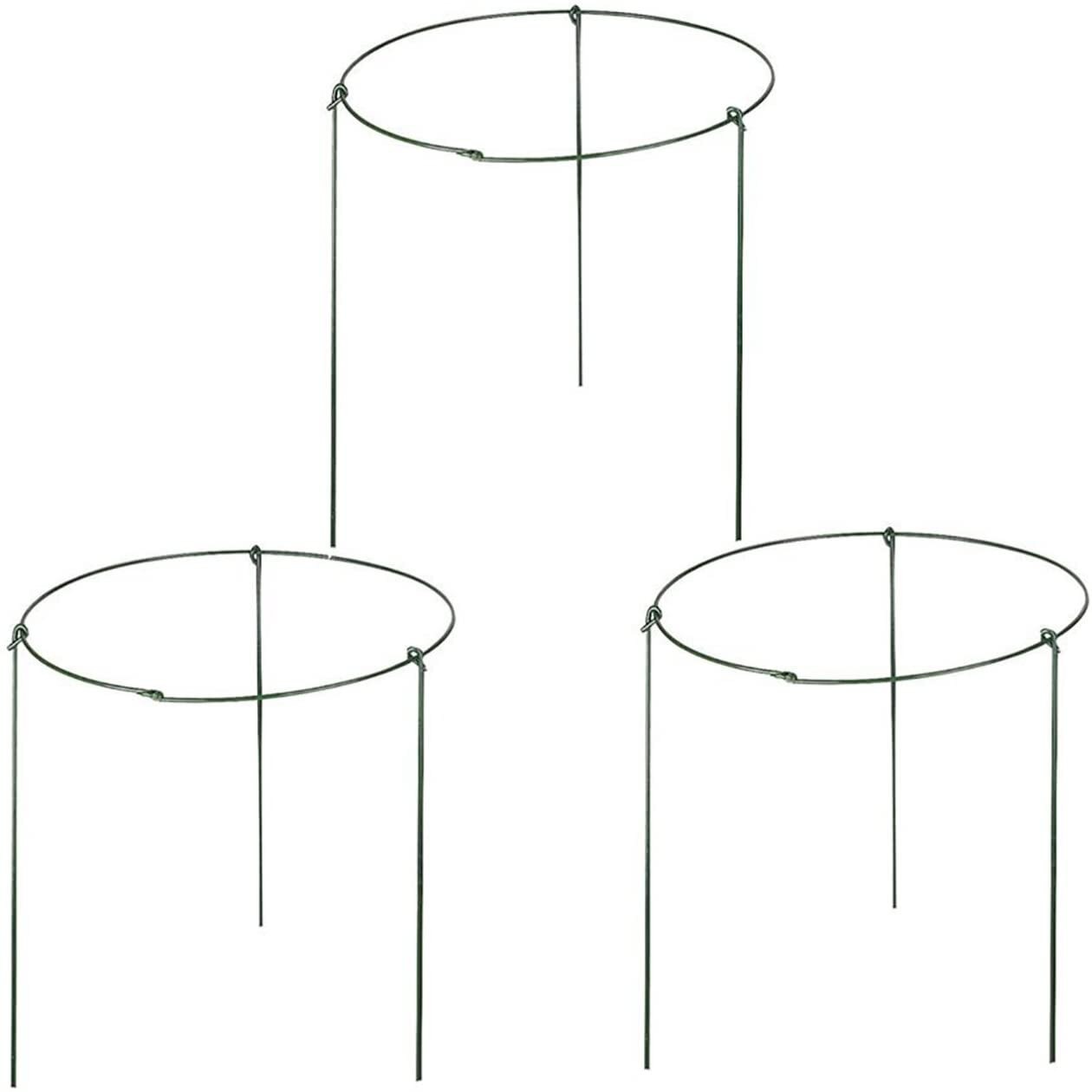 Rose Flowers Vine Garden Supply Garden Support Stake Garden Plant Supports Ring Border Support Plant Support Ring Cage N50