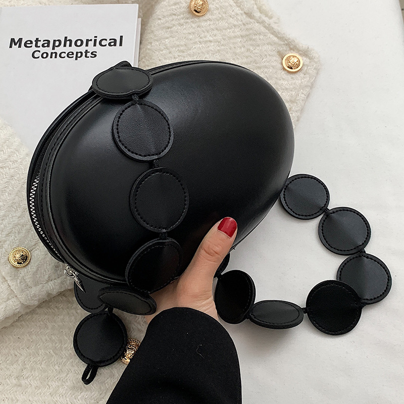 Bolso de hombro con forma de huevo para mujer, bandolera Circular ovalada con correa para el hombro, bolso de mano redondo