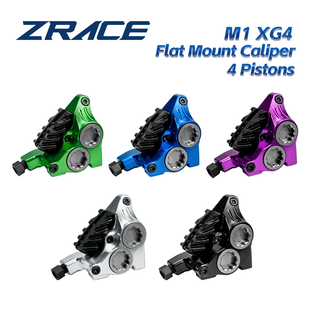 ZRACE XG4 flach montierter Vierkolben-Bremssattel, hydraulischer Straßenbremssattel, Bremsbeläge mit Eistechnik, leicht, CNC