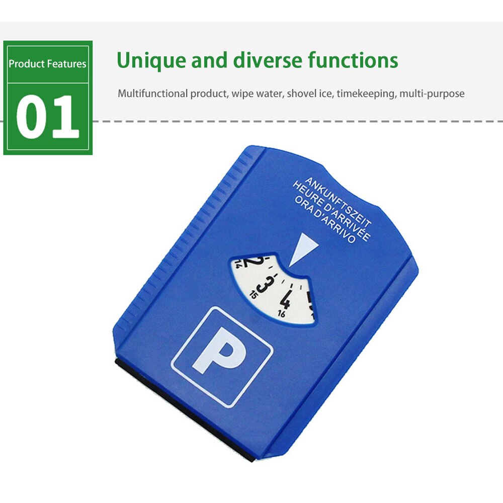 Multifunction Blue Car Temporary Parking Timer Snow Removal Shovel Timer Display Area Parking Time Card Tools Turntable
