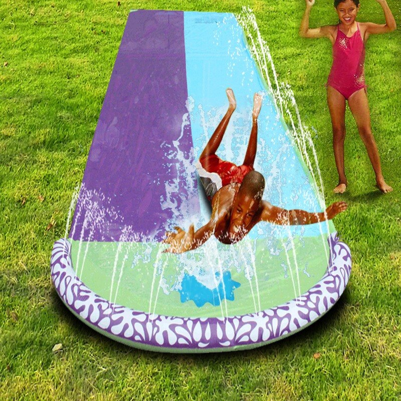 Children's Lawn Game Double Waterslide Water Spray Mat Outdoor Water Sports Toys Amusement Facilities