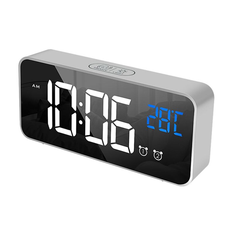 Sensor Clocks Durable LED Digital Alarm Clock Intelligent Voice Control Temperature Display Electronic Clocks Amart Light