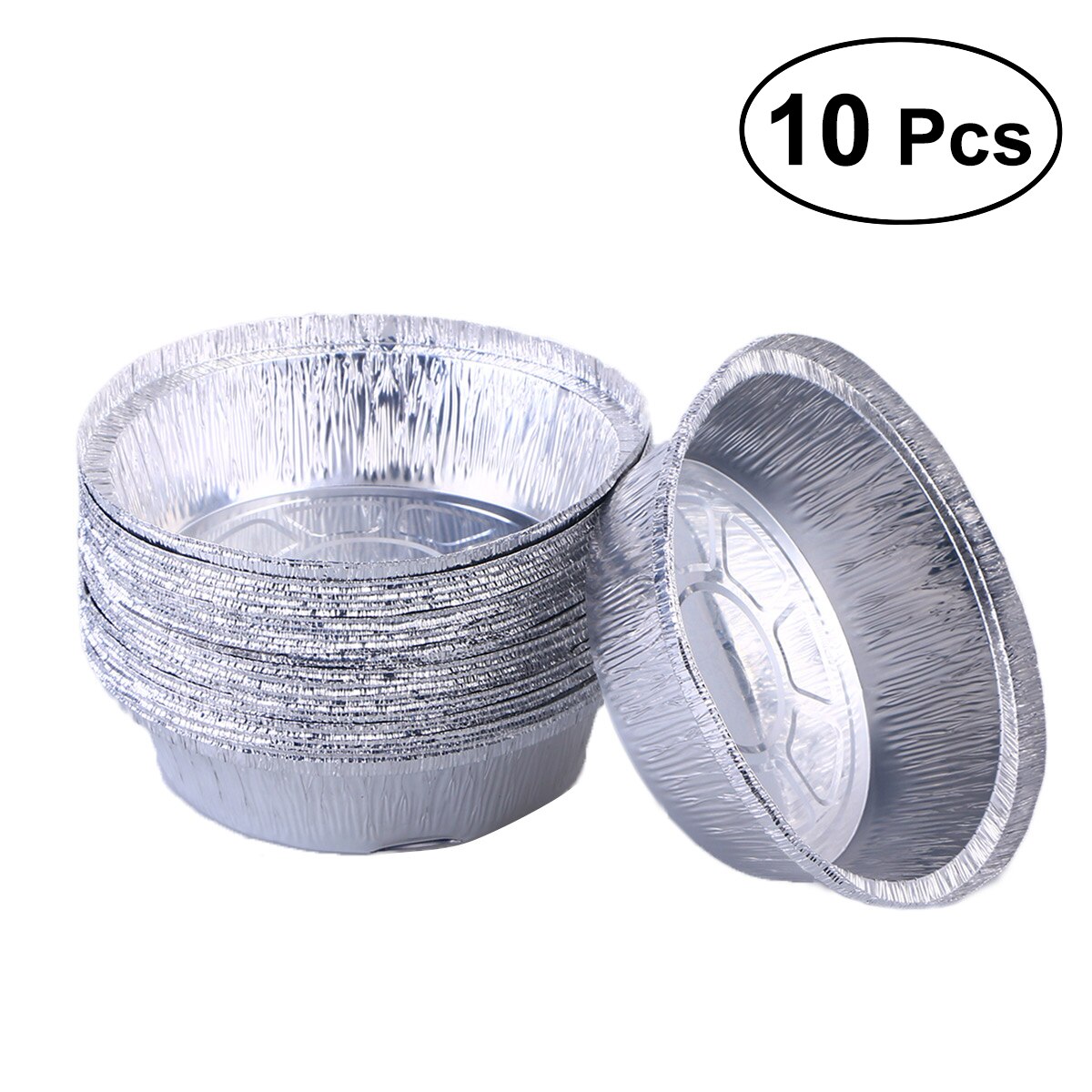 10 Pcs 6 Inch Ronde Vorm Wegwerp Duurzaam Aluminiumfolie Plaat Nemen Pannen Ideaal Voor Maaltijden Prep, taarten, Gebak, Vlees (Geen Deksels)