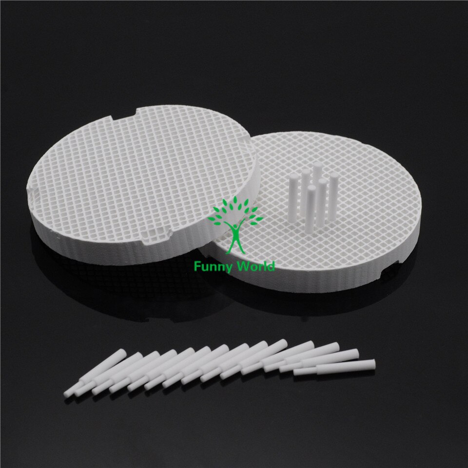 Nieuw 2 Stuks Dental Instrument Porselein Honingraat Met 20 Stuks Zirconia Pins Tandarts Producten