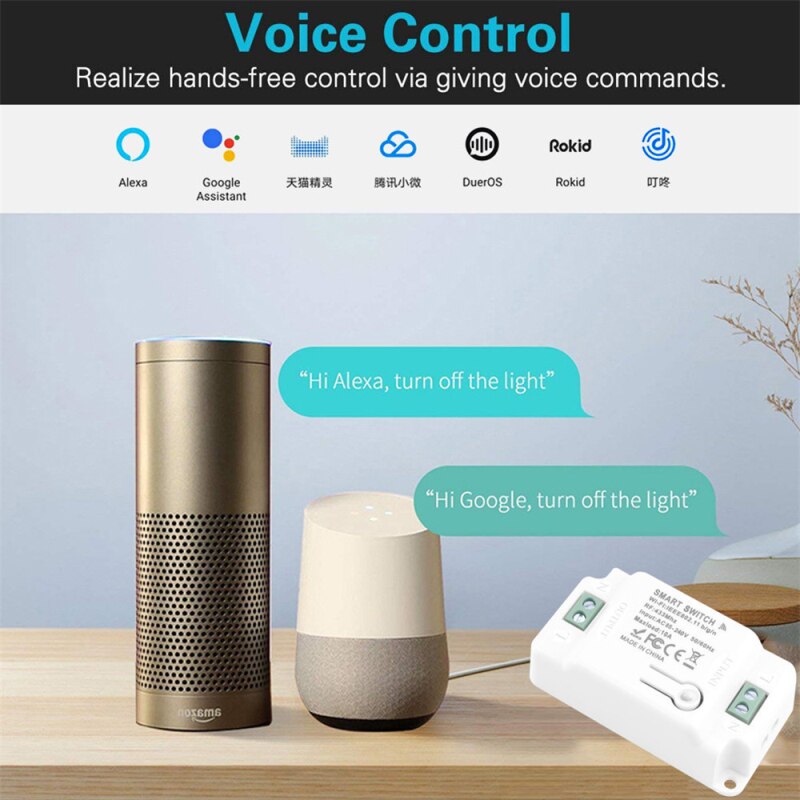 WiFi+433 Smart Home House Wifi Wireless Remote Switch Breaker LED Light Controller Module Work With Alexa Google Home Tuya APP