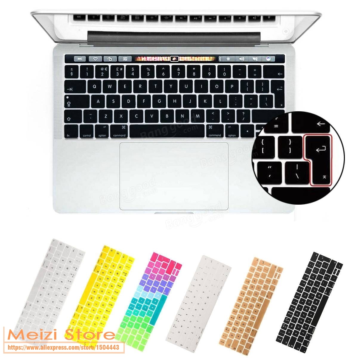 Silicone Laptop Keyboard Cover for Macbook Pro 13/15 Inch Touchbar EU Version A1706 A1707