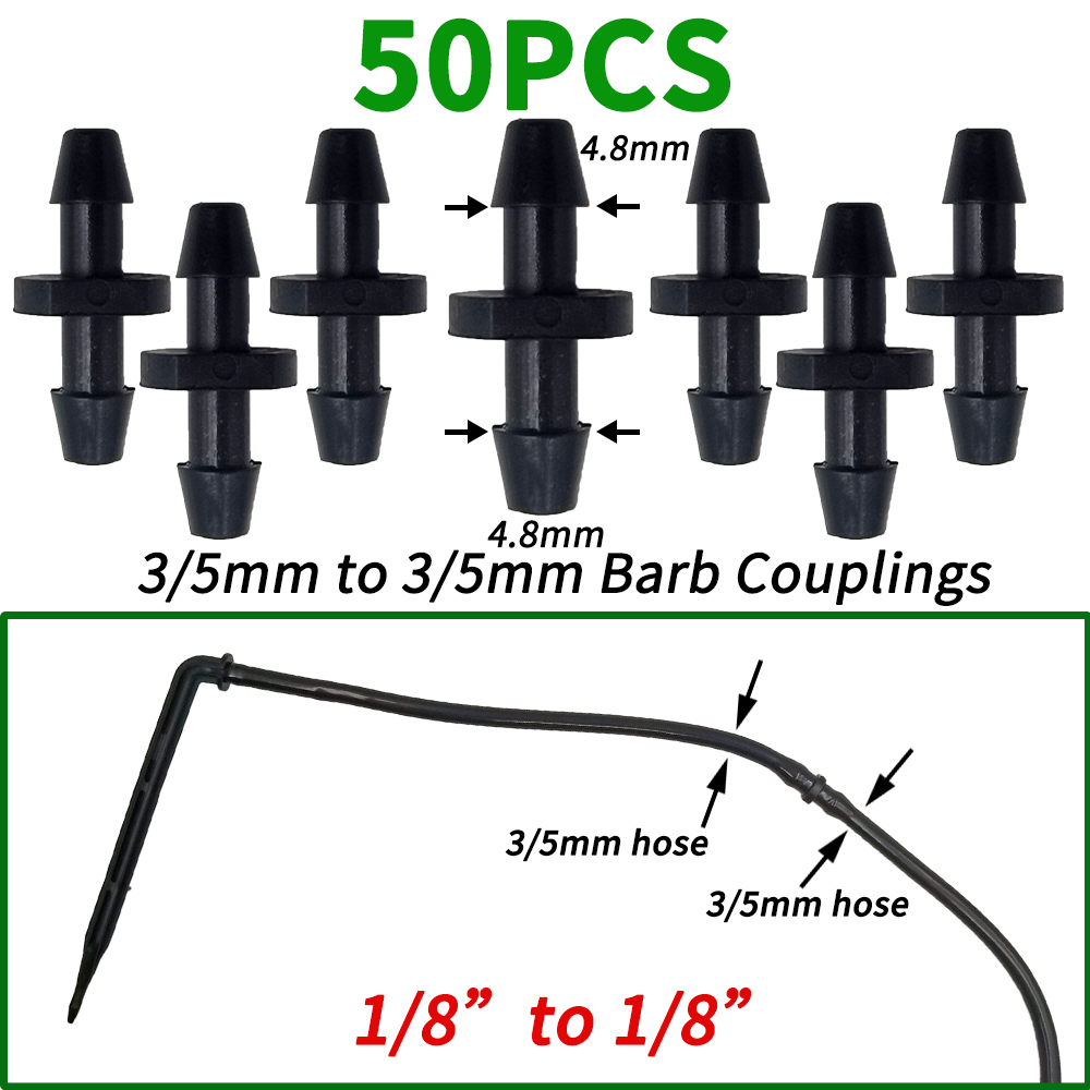 OASIS-manguera recta de 3/5mm con púas de 20 piezas, conector rápido de riego por goteo para jardín, con divisor de 2 vías y 4 vías: Azul