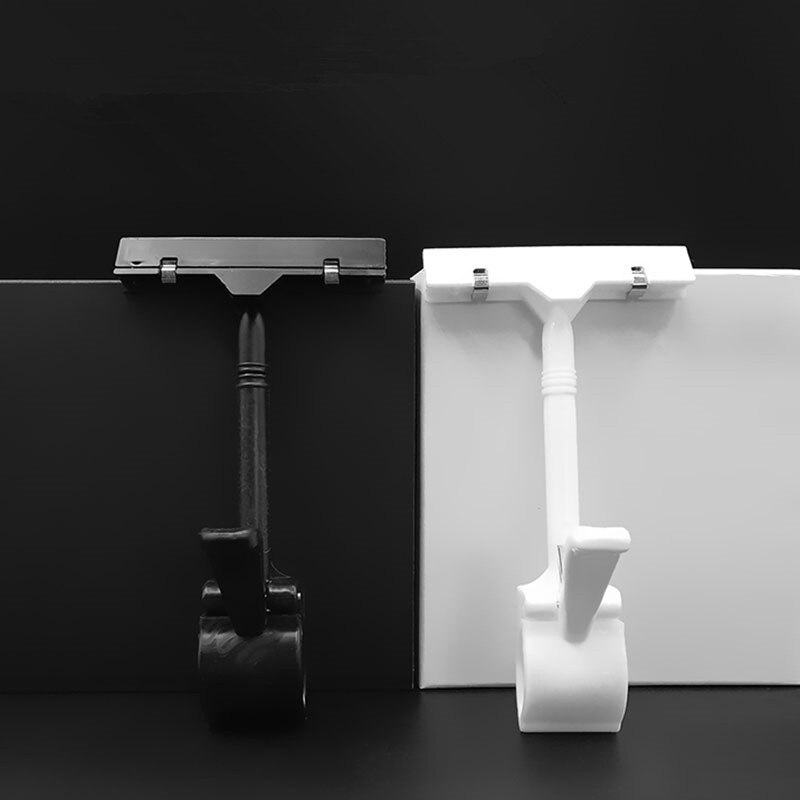 5pcs Double Display Clips Plastic Merchandise Rotatable Pop Clip Sign Holder Stand Price Clips Tag Clothing Rack