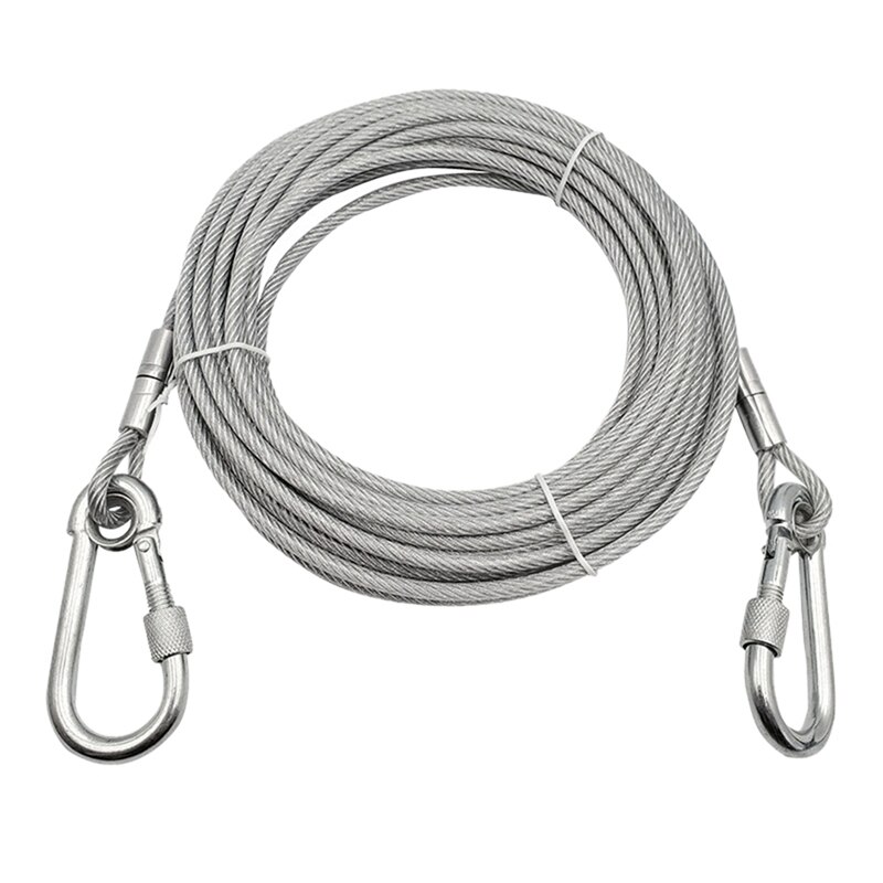 Extra Long Wire Rope Leash For Large Dogs Outdoor Dog Chain Traction Rope About 6-9M 2 Colors 2 Sizes: W / about 6.1