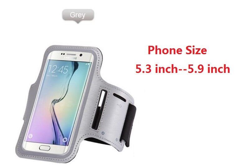 Brazalete para teléfono móvil, funda para iPhone, Samsung, Xiaomi, Huawei, 4,5 ''a 6,3'', funda con soporte para teléfono móvil, brazalete de mano: Size 5.3-5.9(Gray)