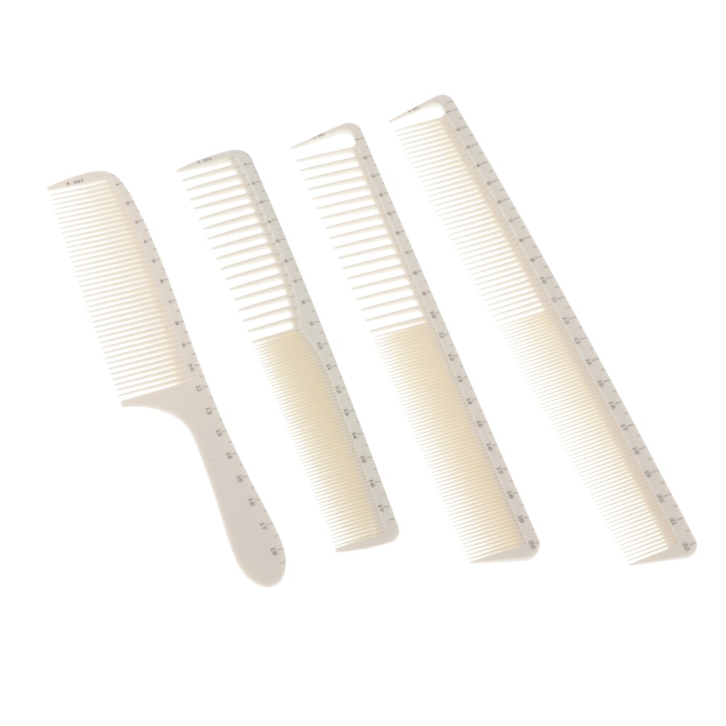 Salon Hair Comb with Scale, Barber Hairdressing Resin Comb, 2 in 1 Fine &amp; Wide Tooth Hair Cutting Comb