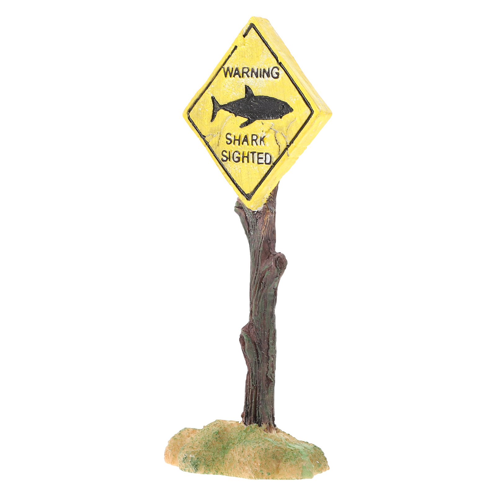 1Pc Aquarium Decor Resin Safe Fine Fish Tank Shark Warning Board Craft Decor: Default Title