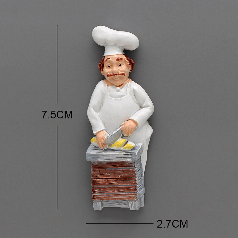 Cartoon Brood Chef Koelkast Magne 3d Koelkast Magneten Cartoon Karakter Koelkast Stickers Home Decoratie