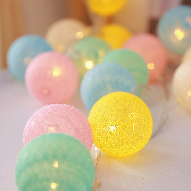 Guirlande string lys 20 led bomuld kugle fe belysnings strenge til julefest bryllup romantiske dekorationer lys