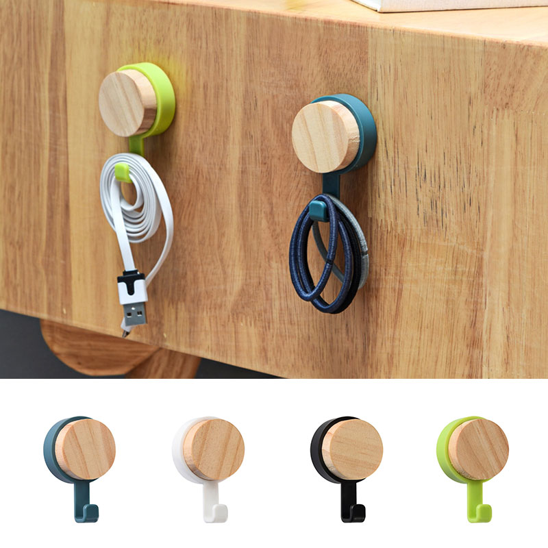 Wood Key Holder Hat Scarf Storage Organizer Strong Key Ring Rack Phone Hooks Clerk Housekeeper Wall Mounted Hangers
