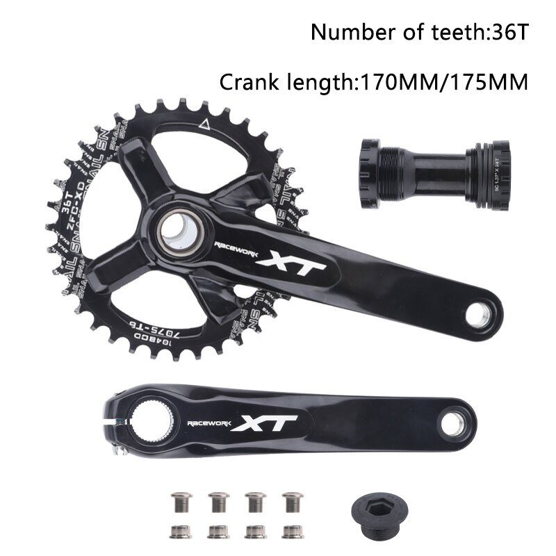 104BCD 170/175Mm Xt Crank Mtb Crankstel 32/34/36/38/40/42T Smalle Brede Kettingblad Mountainbike Tandwiel Fiets Kettingwiel: 36T Set / 175mm