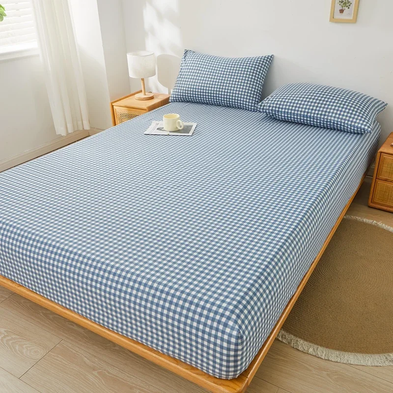 Brushed Mattress Cover Double/Queen Size Solid Color Fitted Sheet For Double Bed Anti-Mite 침대커버 200X220cm 매트리스커버 (No Pillowcase)