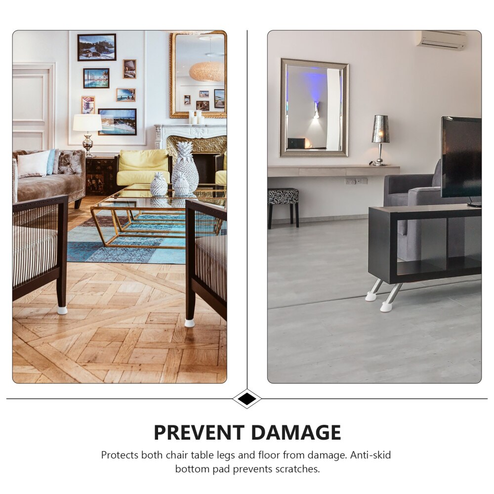 12pcs Table Feet Covers Non-skid Chair Feet Caps Round Shape Chair Foot Pads