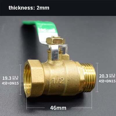 high qualitythickened long handle butterfly valve brass ball valve DN15 1/2 water valve: Transparent