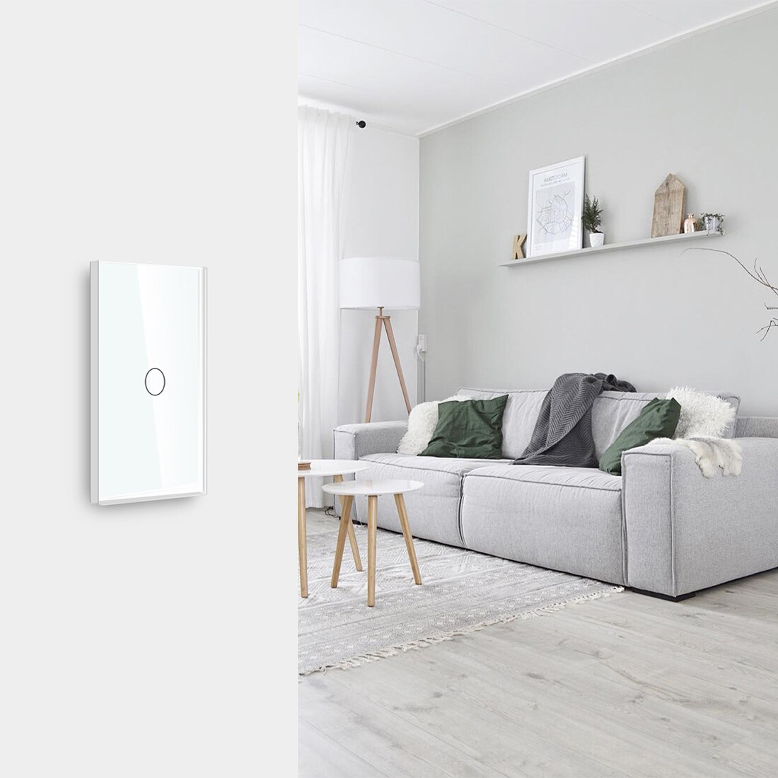 Bseed US-atenuador táctil, 1 Banda, luz Led tenue, Blanco, Negro, dorado, panel de clase de cristal, atenuador inteligente