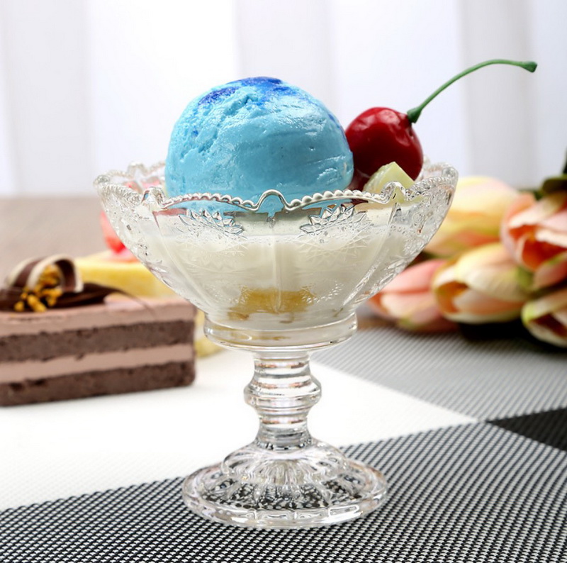 glass candy jar tall sugar bowl crystal living room decoration snack bowl Ice Cream Bowls