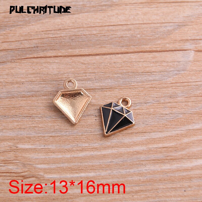 10 Pcs Twee Kleur 13*16 Mm Lichtmetalen Metal Olie Lrregular Vorm Charmes Hanger Voor Diy Armband Ketting sieraden Maken