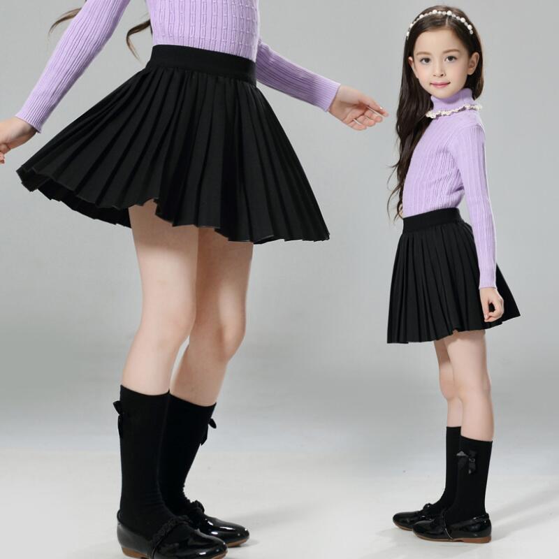 Kind Rok Tiener Kinderen Geplooide Katoen Zwart Dansen Rok Philabeg Baby Peuter Kleding School Meisjes Tutu Rokken JW2982A