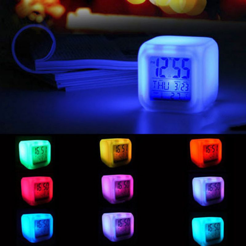 Appearance And Modern Color Changing Clock Beautiful And Night Visibility Multicolor Alarm Clock