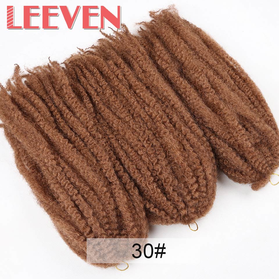 Leeven 18 ''5 unids/lote Afro trenzas Marley pelo trenzas de Crochet peinado pelo trenzado sintético extensión suave giro