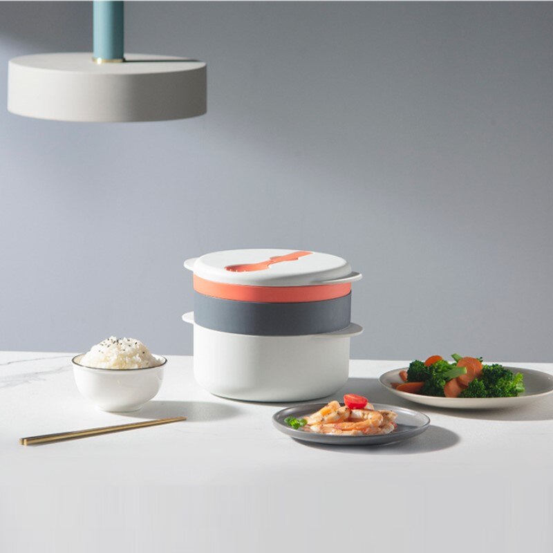 Microwave Steamed Vegetable Container Four-in-one Steaming Box Rice Cooker Heated Multi-layer Steamer Steamer Rice Steamer