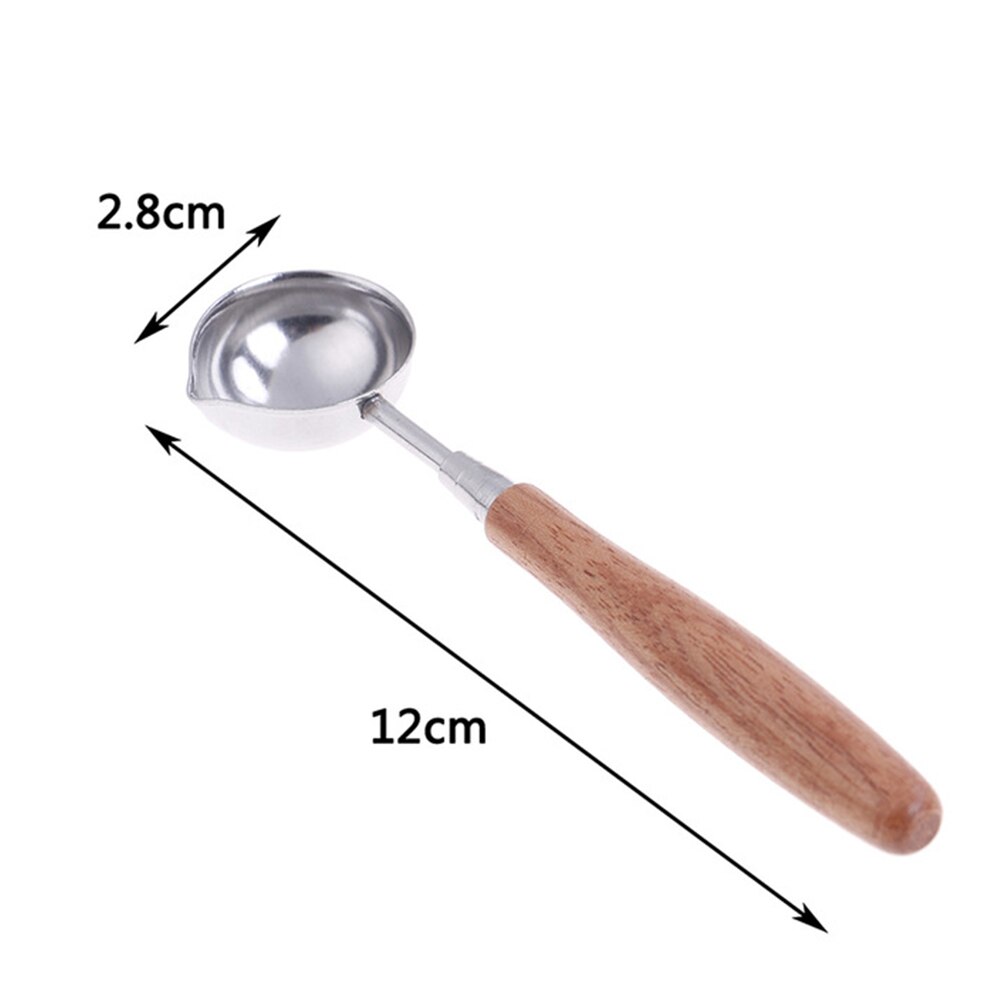 Anti Zegellak Lepel Houten Handvat Retro Wax Stempelen Lepels Uitnodigingskaarten Decoratieve Postzegels Craft: A