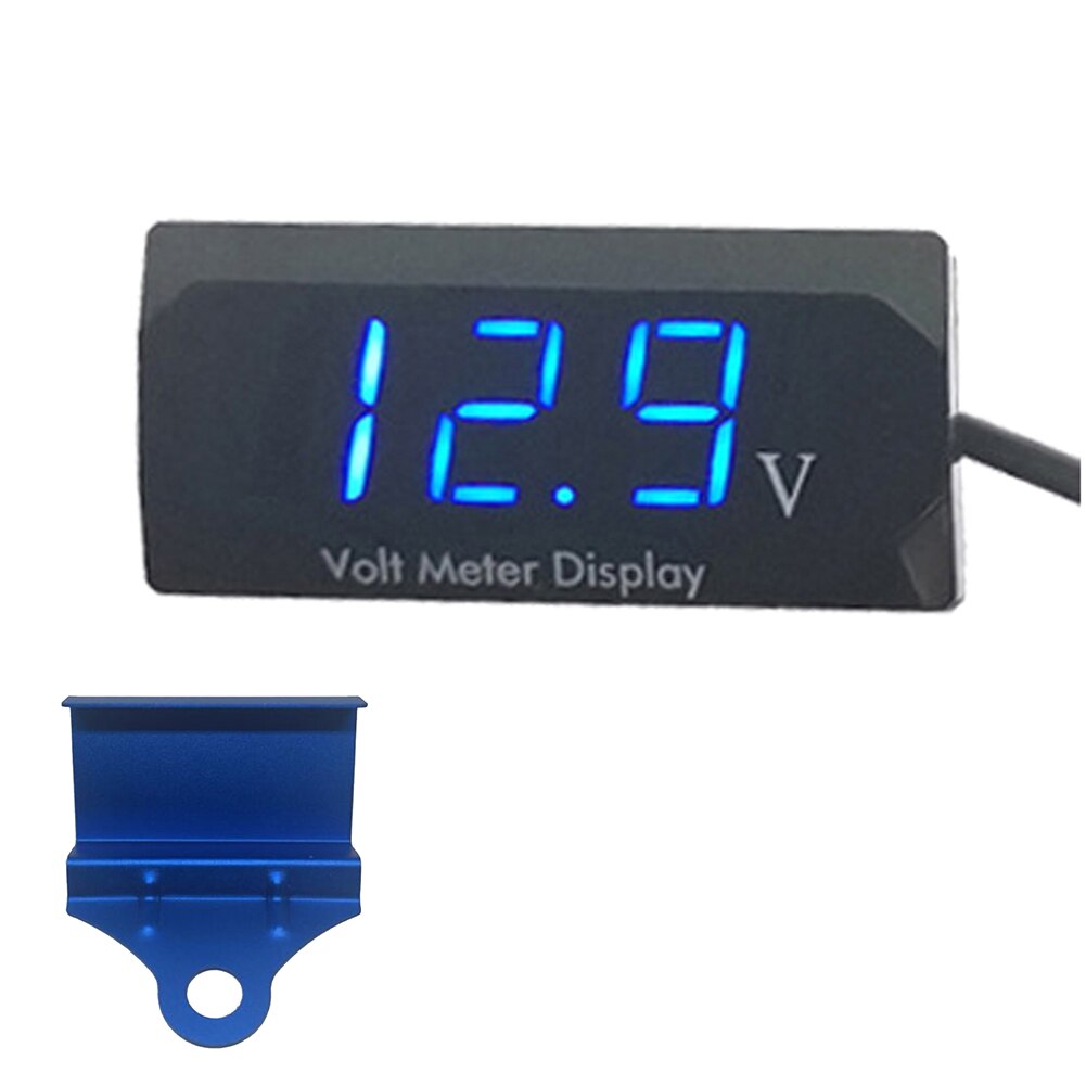 Auto Digital Anzeige Voltmeter Wasserdicht Direkte Strom 12V Spannung Volt Meter Gauge für Fahrzeug Motorrad mit Halterung NJ88: Blau