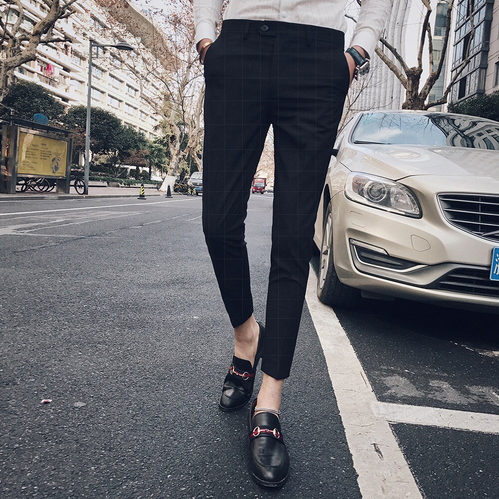 Kleding Mannen Voorjaar Puur Katoen Slim Fit Pak Broek/Mannelijke Zomer Leisure Suit broek 28-36