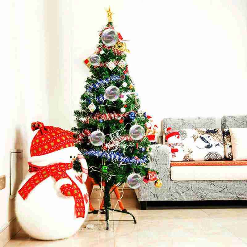 År gennemsigtig glas julekugle hængende iriserende kugle kugler sfære jul vedhæng dekoration til træ