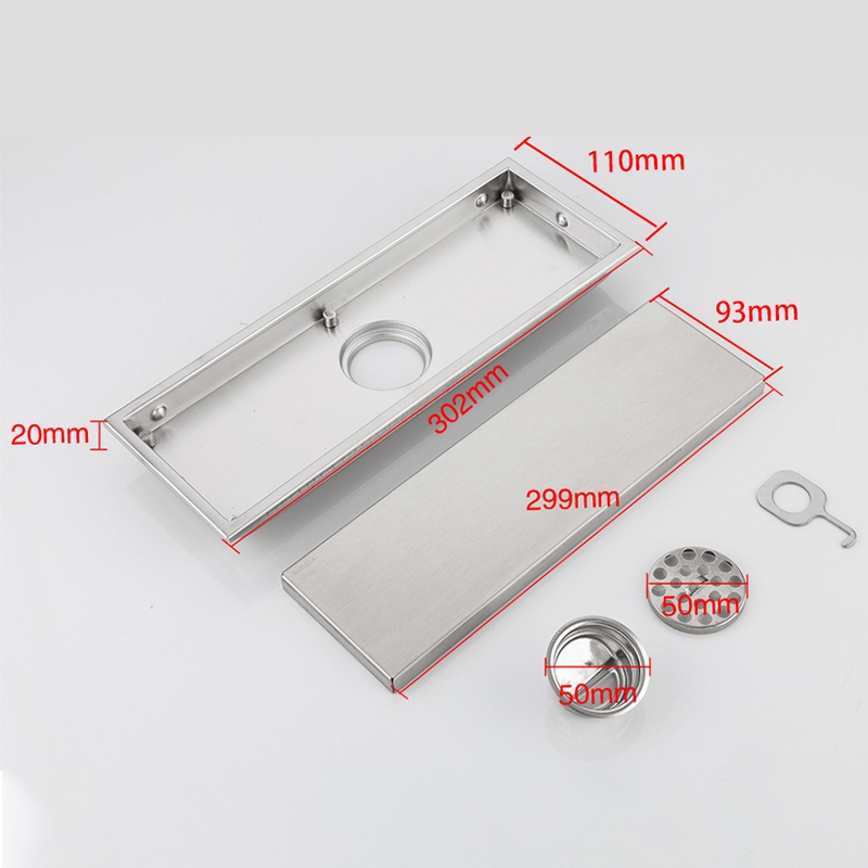 Floor Drains Stainless Steel Linear Shower Floor Drains Tile Insert Drain Channel for Bathroom Kitchen Anti-Odor Invisible Strai