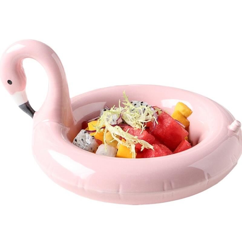 Cuencos creativos de flamenco para bol de Snowball, plato de aperitivo de unicornio, platos de aperitivos de cisne negro, helado, Plato de frutas de estilo europeo
