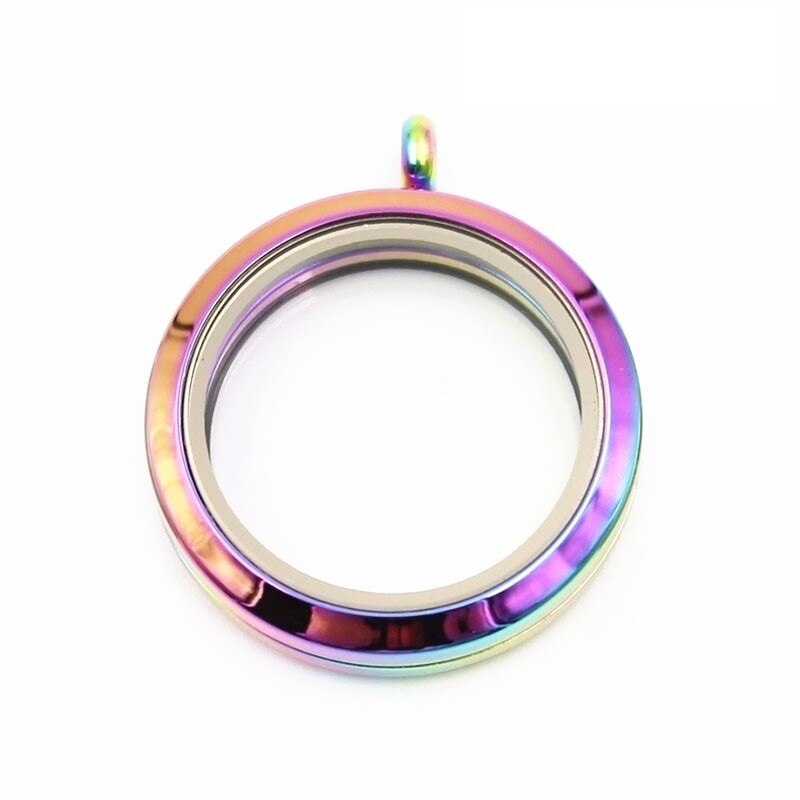 Edelstahl Medaillon Anhänger - 20-38mm - Twist Schraub-Charms - Runde Form - Trendiger Schmuck