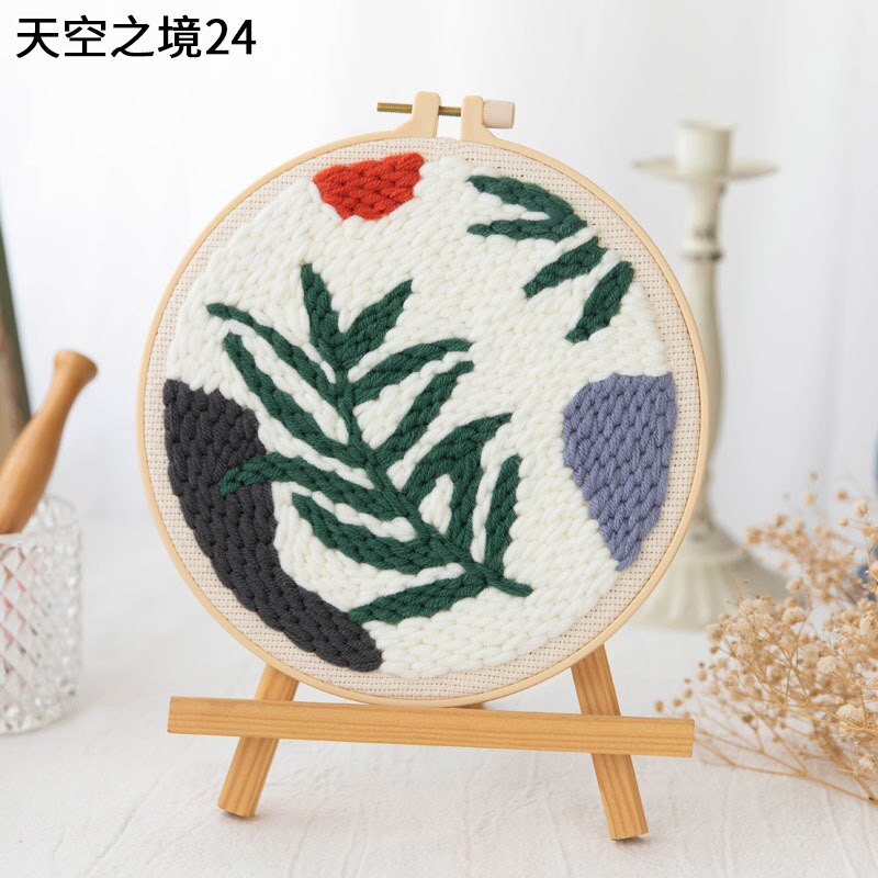 Kit de broderie pour débutants, matériel de bricolage , paquet de matériel de broderie, Kit de poinçons à l'aiguille, fournitures de broderie artisanale: Sky24